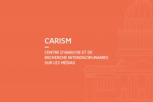  Infographie avec le logo du CARISM et le Panthéon en filigrane